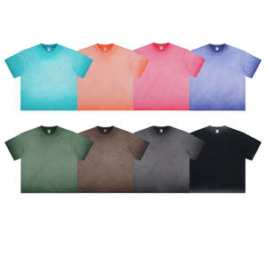 Camiseta de hombre extragrande de algodón 100% personalizada, estilo vintage, con lavado ácido, bordado, estampado DTG y serigrafía, de tejido liso y gramaje pesado. - Product Image 1