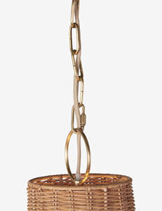 Wavy Petal Base Straw Pendant <b>Light</b> Cover Tall Cloche Silhouette Rattan Lampshade Woven Ceiling <b>Chandelier</b> - Product Image 2
