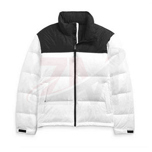 Blouson matelassé décontracté pour homme, col rond, blocs de couleur, coupe-vent, col montant, manteau d'hiver, coupe régulière, rembourrage en polyester, vêtement d'extérieur - Product Image 3