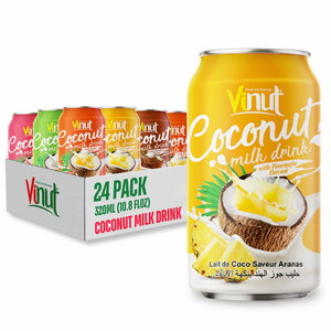   Boisson au lait de coco saveur ananas 330ml Prêt à expédier Échantillon gratuit Grossiste Fabricant Marque privée OEM ODM - Product Image 1