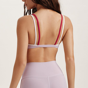 <span class=keywords><strong>Reggiseno</strong></span> <span class=keywords><strong>Sportivo</strong></span> OEM Personalizzato a Doppio Strato ad Asciugatura Rapida per Allenamento Fitness ad Alto Impatto Traspirante con Blocchi di Colore per Donna - Product Image 3