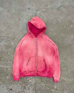 Sudadera con capucha Nesta Sports Vintage para hombre, diseño personalizado, con cremallera, lavado ácido, de algodón grueso, estilo desgastado, talla grande - Product Image 4