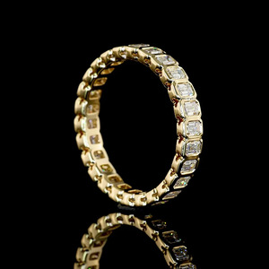 <b>Emerald</b> Cut Diamond Eternity <b>Ring</b> Women's Rhodium Yellow Gold Classic Engagement Wedding <b>Band</b> 10K 14K 18K Gold 925 935 Gift - Product Image 3