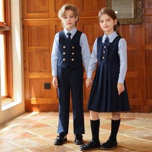 Uniforme Escolar Primario para Niños de BARU ENTERPRISES, Unisex, Azul Marino, Chaleco, Pantalones de Vestir, Camisa, Poliéster/Algodón Oxford - Product Image 5
