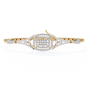 Bracelet à maillons en or massif 9K 10K 14K 18K pour femme avec diamants – Bijoux fins personnalisés avec fleur en diamant CVD créé en laboratoire - Product Image 6