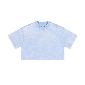 Camiseta Corta Vintage para Mujer, Corte Cuadrado, Manga Corta, Algodón, Estilo Casual Urbano, Top de Moda - Product Image 1