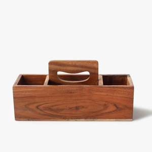 Porte-couverts en bois de qualité supérieure avec compartiments pour cuillères, fourchettes, couteaux, organisation du comptoir de cuisine, disponible à la vente - Product Image 6