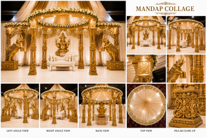 Mandap de mariage traditionnel à double poteau avec statues d'éléphants, style Grand Maharaja, Mandapam en fibre Trivani avec Ganesha, Australie - Product Image 6