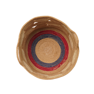 Lot de 3 paniers à plantes en jute tressé naturel, motif pièce ajourée, faits à la main, avec poignées, vente en gros - Product Image 4