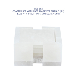 Premium Crafted Alabaster Coaster Set Durable Stone <b>Table</b> <b>Protection</b> Elegant Dining Home Decor at Bulk Wholesale Export Price - Product Image 5