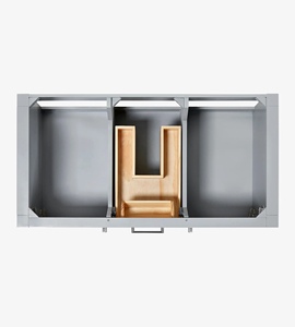 Gabinete de Baño Moderno de Madera Sólida Rebekah OEM de 43 Pulgadas con Lavabo Individual, 3 Opciones de Acabado para Uso en Hoteles y Villas, Directo de Fábrica - Product Image 5