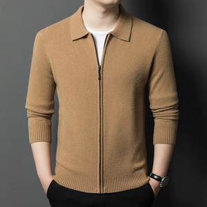 Pull en tricot à rayures en laine 100% pour homme, col rond, doux et épais, pour l'hiver, fabrication directe, OEM, ODM, vente en gros - Product Image 3