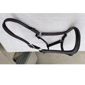 Halter de caballo de cuero de vaca anatómico hecho a mano de alta calidad LH242501 latón macizo con pulido de níquel estilo occidental e inglés - Product Image 4