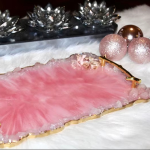 Modern Polished Luxury Design Resin Serving <b>Tray</b> for <b>Kitchen</b> & Living Room Dishwasher Safe - Product Image 1