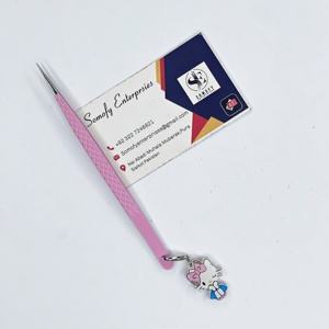 คีมหนีบขนตาตรงสีชมพูทำจากสเตนเลสใช้สำหรับต่อขนตาปลอม - Product Image 1