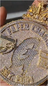 Bijoux de luxe en argent sterling 925, pendentif hip-hop personnalisé, testé au diamant, moissanite VVS glacée taille brillant GRA - Product Image 5