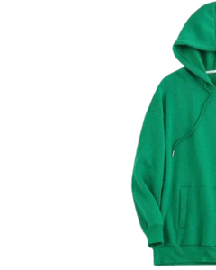 Conjunto Deportivo Unisex Verde con Capucha, Manga Larga, Color Sólido, Informal, Transpirable, Holgado, de Algodón para Adultos - Product Image 2