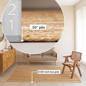 Tapis en jute fait main moderne, revêtement de sol en fibres naturelles, fabricant et fournisseur de marques privées, design contemporain - Product Image 1