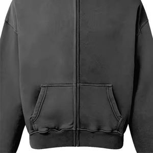 Sweat à capuche zippé intégral en molleton épais pour homme, personnalisé, coupe oversize, style streetwear décontracté, pour l'automne, vente en gros - Product Image 4