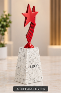Trophée Étoile en Alliage de Zinc Écologique Rouge avec Base en Marbre, Récompense Sportive, Gravure Personnalisée, Impression UV, 10,5 Pouces, Modèle 796 - Product Image 2
