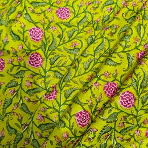 Tela de Algodón Orgánico Ligera Estampada a Mano, Suave, Transpirable y Ecológica para Confección, Decoración del Hogar y Cortinas para Niños - Product Image 1