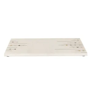 Luxury White Marble Classic Serving Tray Gold Star Inlay Dishwasher Safe Portable Jewelry Storage Dining <b>Table</b> Kitchen Counter - Product Image 3