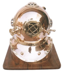 Vintage Navy Style 18-Inch U.S. Navy Mark V Casco DE BUCEO azul COBRE Y LATÓN para buzos marinos - Product Image 1