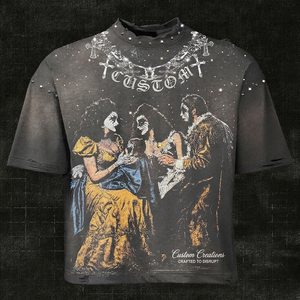 เสื้อยืดผู้ชายพรีเมียมคุณภาพสูง ประดับด้วยคริสตัล ทรงโอเวอร์ไซส์ ไหล่ตก ผลิตจากผ้าฝ้าย 100% เป็นมิตรต่อสิ่งแวดล้อม - Product Image 1
