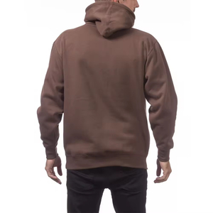 Men's <b>Brown</b> Hooded Sweatshirt Regular Fit Casual Autumn Wear Pocket Design Knitted Fleece 100% Cotton - Product Image 4