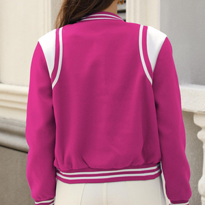 Custom Design Breathable Knitted Women <b>Varsity</b> <b>Jackets</b> Fashion Wear <b>Varsity</b> Bomber <b>Jacket</b> In Bulk Quantity - Product Image 2