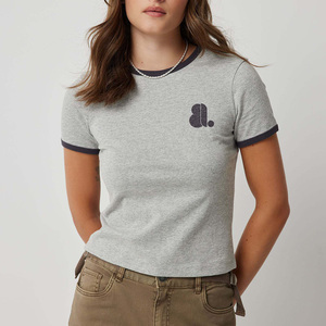 Camiseta de Manga Corta para Mujer, Ecológica, 100% Algodón Orgánico, Cuello Redondo, con Logo, Secado Rápido, Transpirable, para Verano - Product Image 1