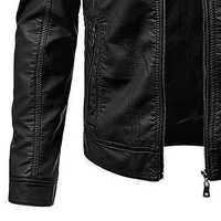 Veste en cuir pour homme, imperméable et coupe-vent, motif lettres brodées, style streetwear