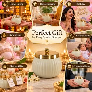 Juego de 5 Frascos Decorativos para Frutos Secos con Tapa Dorada, Recipientes de Regalo para Pooja, Bodas, Inauguración de Casa, Cumpleaños, Baby Shower, Diwali - Product Image 5