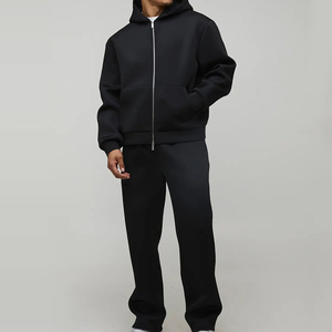 Survêtements d'hiver pour hommes personnalisés, à capuche, unis, 100% polyester, coupe-vent, respirants, ensemble de survêtements coupe-vent - Product Image 1