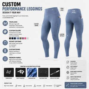Leggings de compression personnalisés pour hommes, taille haute, extensibles, avec poche pour téléphone, séchage rapide, pour la gym, la course et l'entraînement, OEM - Product Image 4