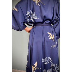 ชุดนอนผ้าไหมซาตินเนื้อนุ่มสำหรับผู้หญิง รุ่น Custom Control Robe Elegant Piping Sleepwear 2026 ชุดคลุมยาวพร้อมเสื้อคลุม - Product Image 2