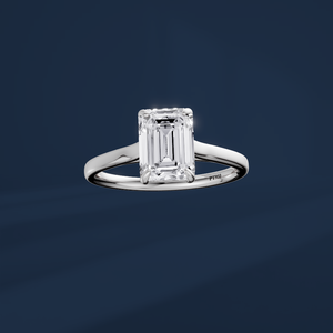 Bague de fiançailles en platine pour femme avec diamant taille émeraude PT950, style classique, diamant certifié IGI - Product Image 2