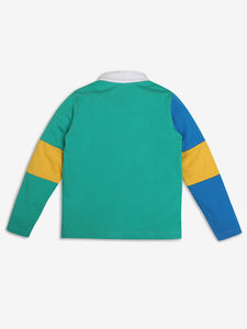 Polo de sport classique à manches longues avec logo brodé personnalisé, vêtements d'équipe pour jeunes enfants, jersey de rugby épais en coton 100% pour garçons - Product Image 2