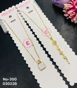 Collier tendance pour femme en acier inoxydable plaqué or avec serti clos, vente en gros, prix usine, stock disponible - Product Image 5