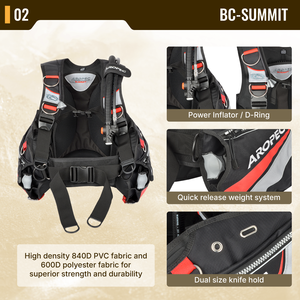 Chaleco de Buceo Inflable Profesional SUMMIT, Dispositivo Compensador de Flotabilidad para Buceo Recreativo y de Viaje - Product Image 3