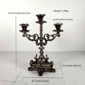 Ensemble de porte-bougies vintage en forme de couronne – Accent décoratif élégant pour une décoration intérieure de luxe - Product Image 5