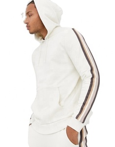 Survêtement en coton pour homme de haute qualité, respirant, hiver, grande taille, manches longues, rayé, coupe ajustée - Product Image 1