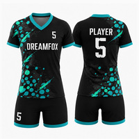 Ensemble d'uniformes de volley-ball personnalisés en polyester/coton pour femmes, maillot d'équipe sans manches à col en V et short à taille élastique