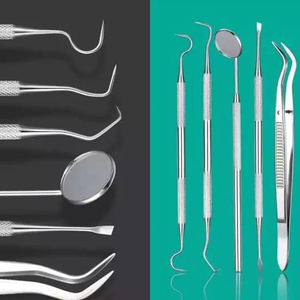 Kit d'examen dentaire en acier inoxydable pour usage professionnel : miroir de blanchiment dentaire, détartreur, pinces, instruments chirurgicaux de base - Product Image 4