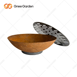 Brasero de jardín de metal, hoguera de calefacción redonda de acero corten, Dimensiones personalizadas redondas, hoguera de barbacoa de madera - Product Image 1