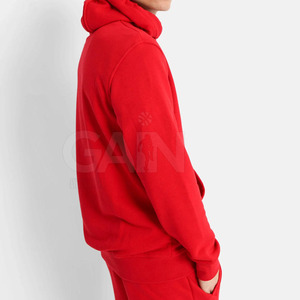 Sweat à capuche tendance en coton mélangé pour l'hiver, imprimé avec logo personnalisé, couleur unie, respirant, séchage rapide, pour homme - Product Image 2
