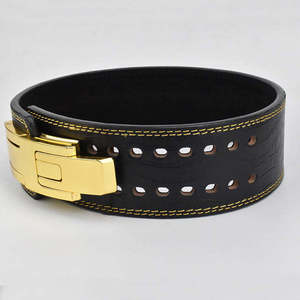 Ceinture de musculation en cuir véritable, ceinture de soutien dorsal pour la musculation, ceinture de soutien ajustable pour la musculation, la force athlétique et la musculation, OEM - Product Image 3