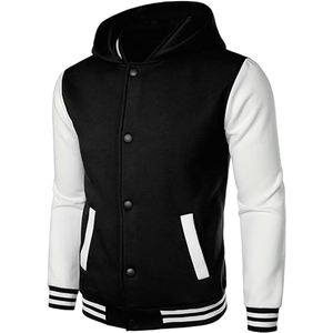 Chaqueta Varsity Clásica para Hombre, Talla Grande, 100% Lana, Diseño Color Block con Botones, para Otoño, Primavera, Escuela, Béisbol - Product Image 4