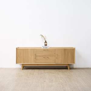 Aparador Moderno Japandi de Madera de Teca Sólida, Mueble de Almacenamiento Contemporáneo para Dormitorio y Cocina, Fácil de Armar - Product Image 2