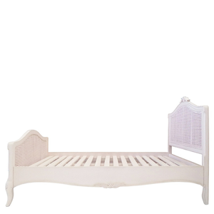 Collection Paris - Cadre de lit en bois de mahogany massif, design classique français pour chambre à coucher et mobilier d'hôtel, couleur blanche - Product Image 3